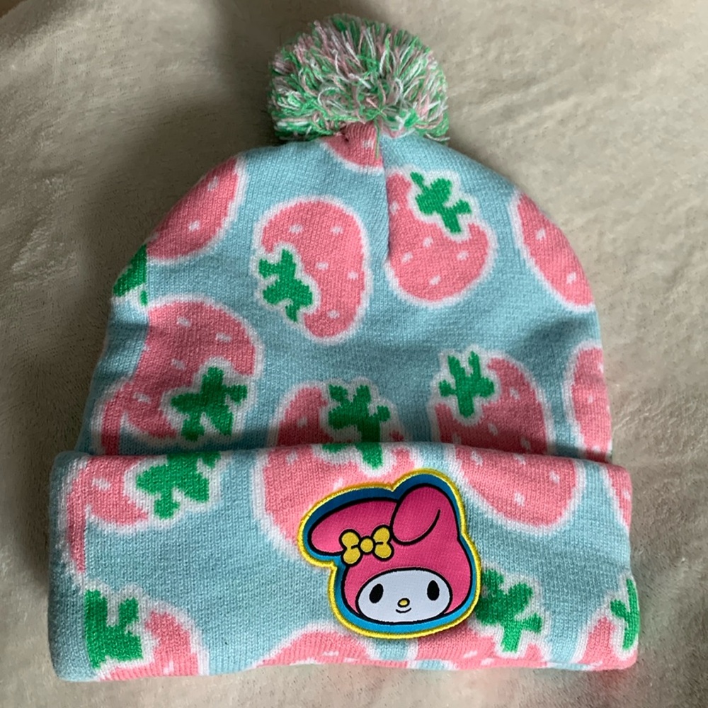 Sanrio My Melody Strawberry Beanie - Pink and Green